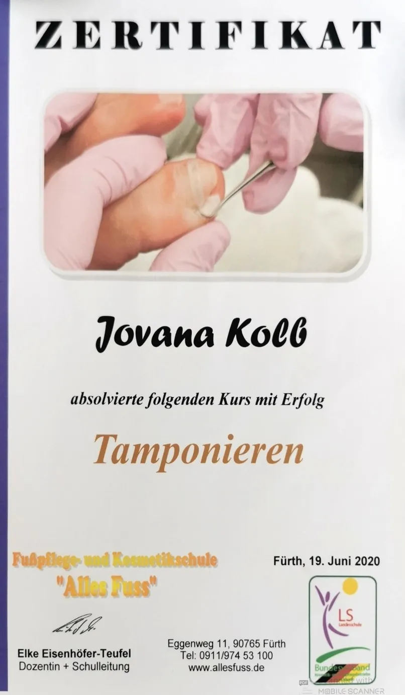 Mobile Fachfusspflege - Zertifikat