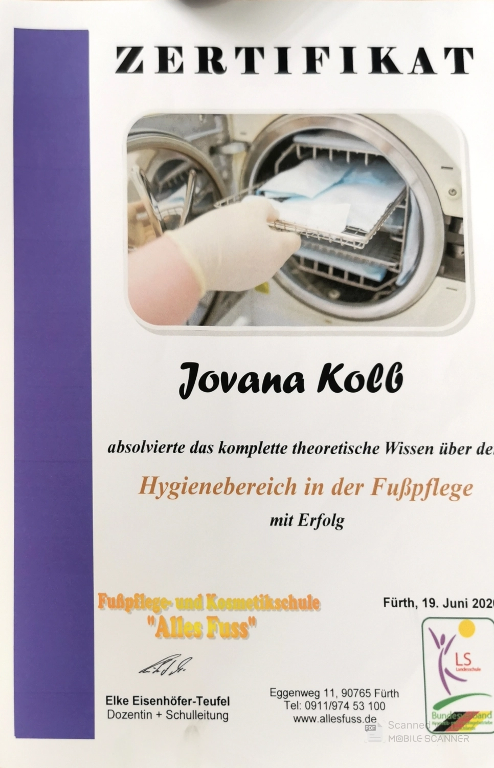 Mobile Fachfusspflege - Zertifikat